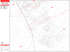 Castro Valley Wall Map Zip Code Red Line Style 2024